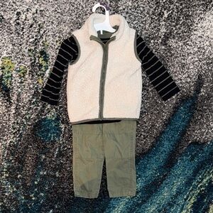 Carter's Cream and Green Kids Matching Set